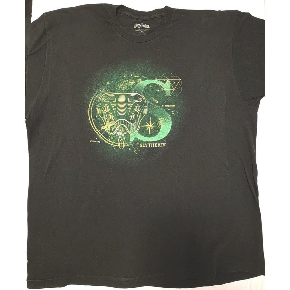 Harry Potter Slytherin Crest T Shirt Mens 2XL Black Graphic Tee.